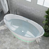 Empava Bathtub 59" Freestanding Soaking Center Drain 7 Color LED Lights Wireless Remote Control Oval New