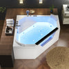 Empava Bathtub 59" Alcove Corner Massage Whirlpool Inline Heater LED with Left Drain New