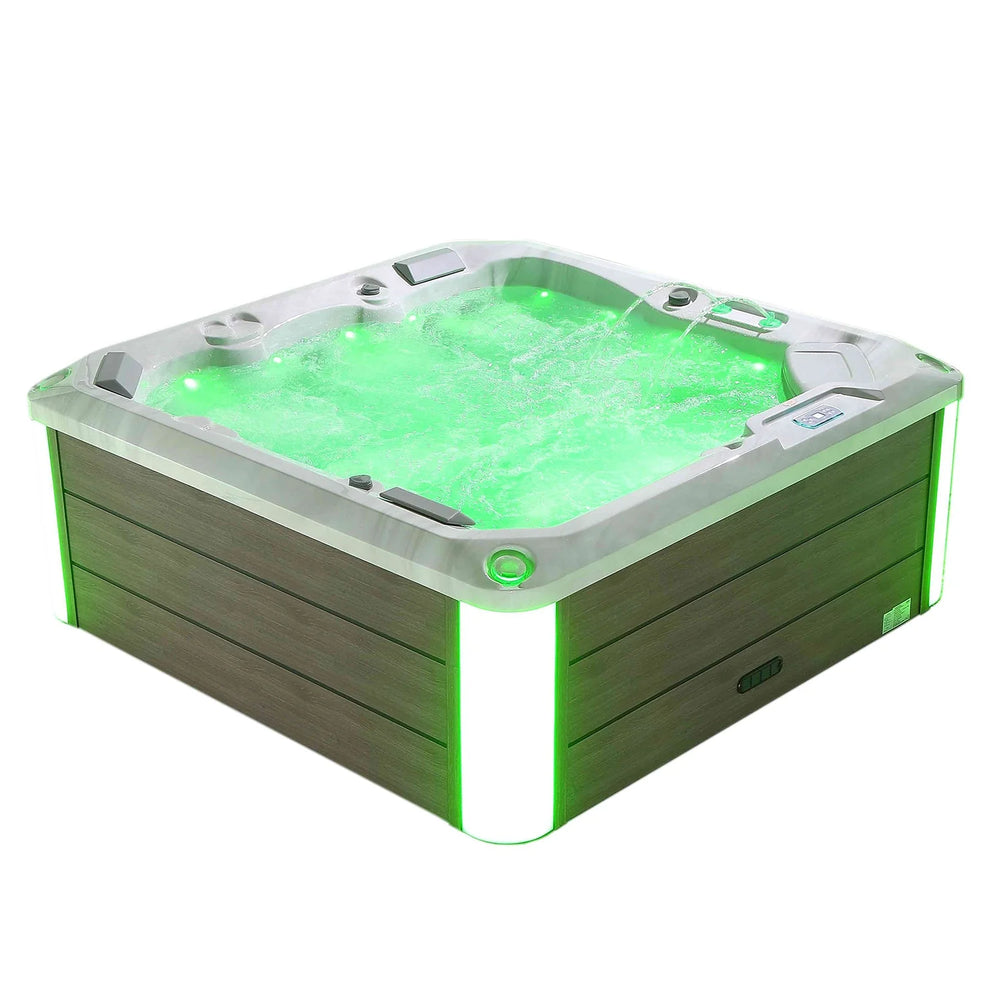 Empava Outdoor Hot Tub 87" x 35" Luxury Freestanding 5-Person LED-Lighted and 41 Jets Square New