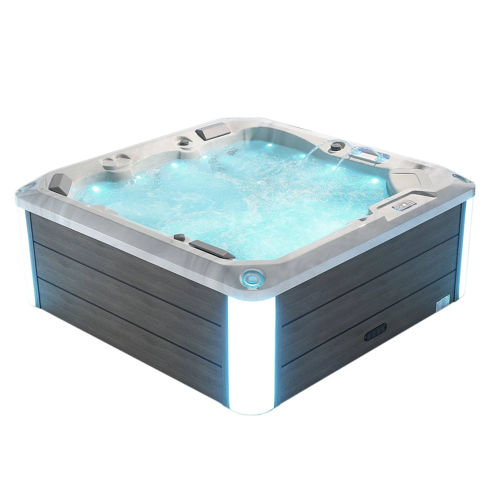 Empava Outdoor Hot Tub 87" x 35" Luxury Freestanding 5-Person LED-Lighted and 41 Jets Square New