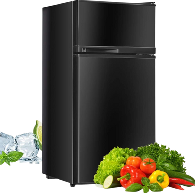 Costway Refrigerator Compact with 2 Doors Adjustable Temperature Dual Zone and Low Noise New