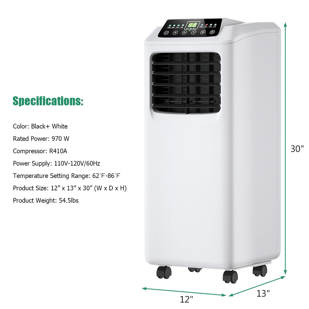 Costway 9000 BTU 3-in-1 Portable Air Conditioner Dehumidifier Fan 250 sq. ft. With Remote Control New