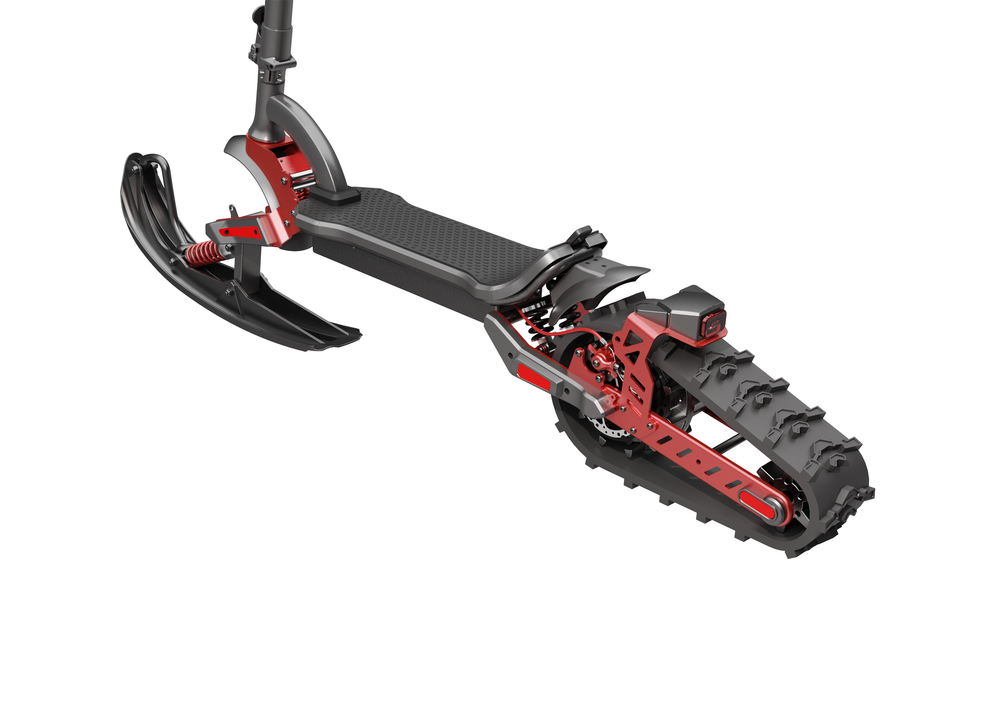 Glarewheel ES-S15 All Terrain Folding Electric Scooter with Ski Convert Kit 30 Mile Range 28 MPH 600W 48V 12.5Ah New
