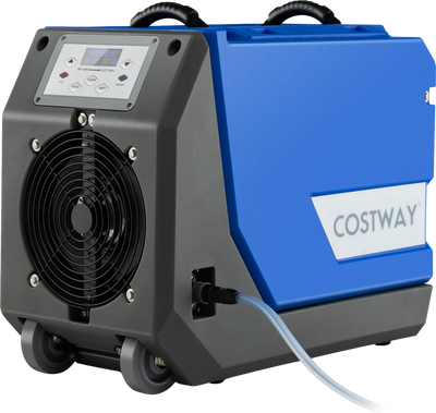 Costway Dehumidifier Commercial 180 Pints 341 CFM Basement/Crawl Space Pump And Drain Hose Blue New
