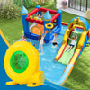 480W bounce house blower with handle and ground stakes, designed for quick inflation of inflatables and safety features.