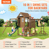 Vevor Wooden Swing Set 10-in-1 with Slide Fort Rock Wall and Sandbox New