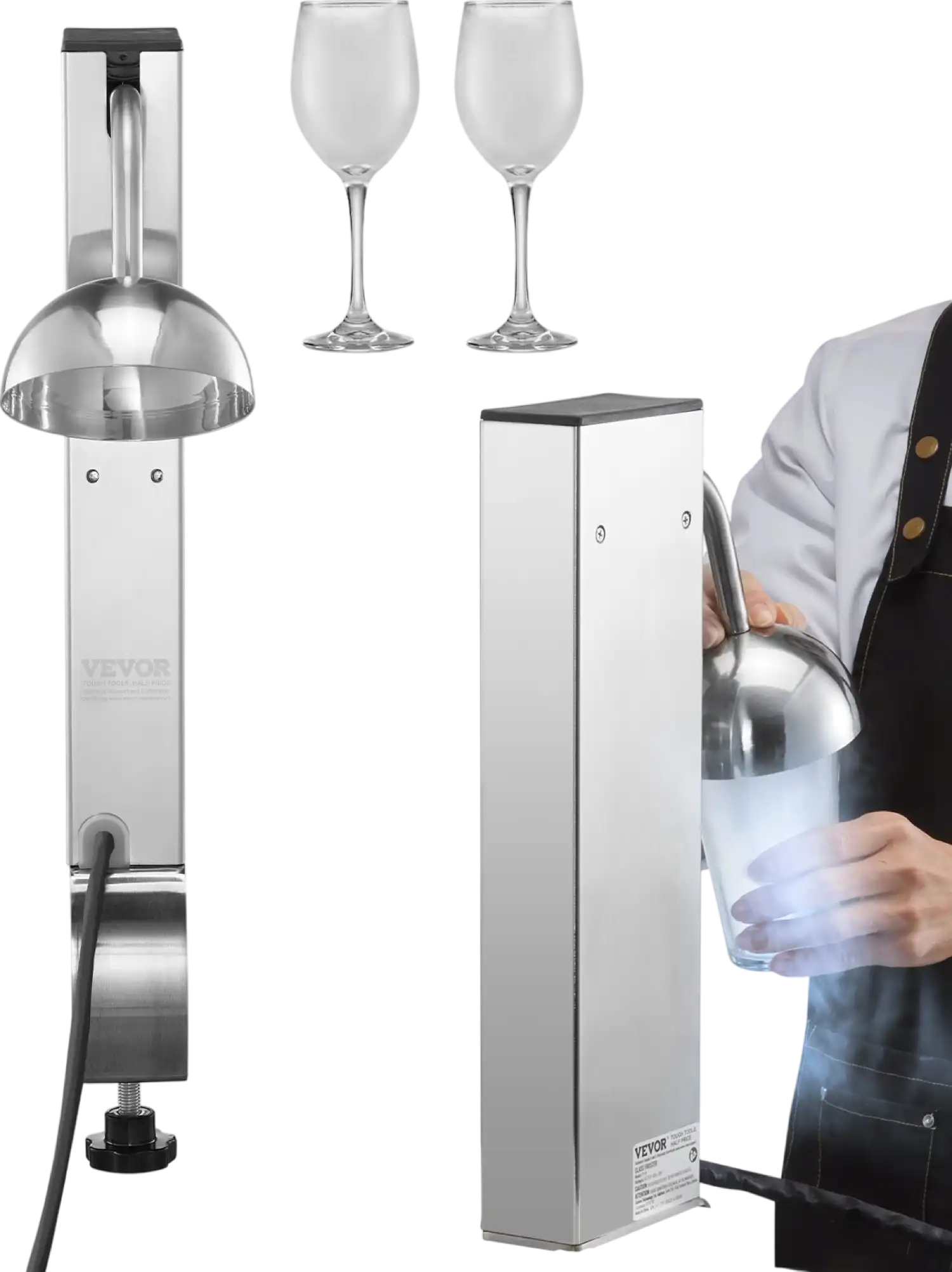 Vevor CO2 Glass Froster Pull-Down Lever Dry Ice Drink Chiller for Bars and Kitchens New