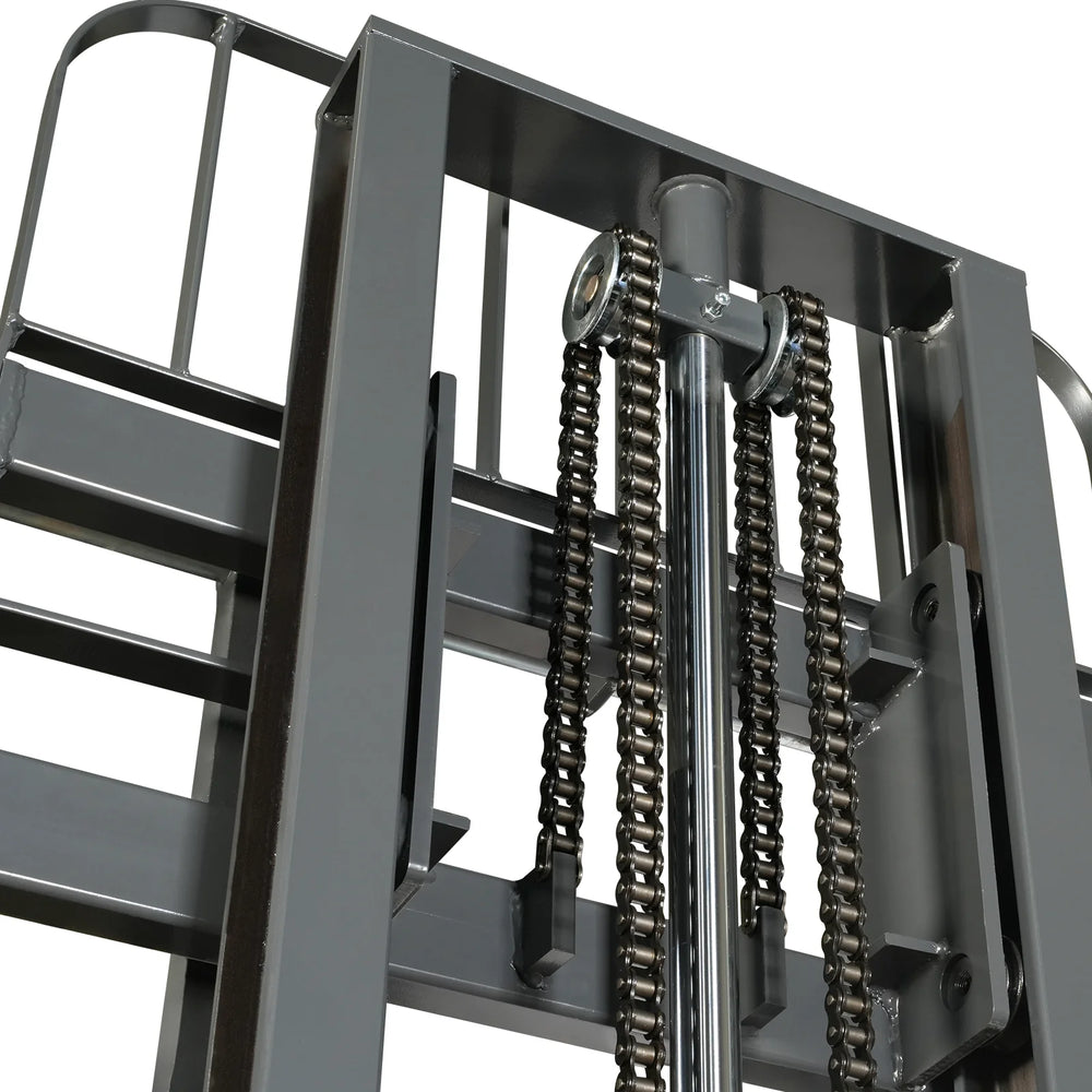 2640lbs Electric Straddle Stacker,  118" Lift,  Adjustable Legs & Forks,  F26-118SLA