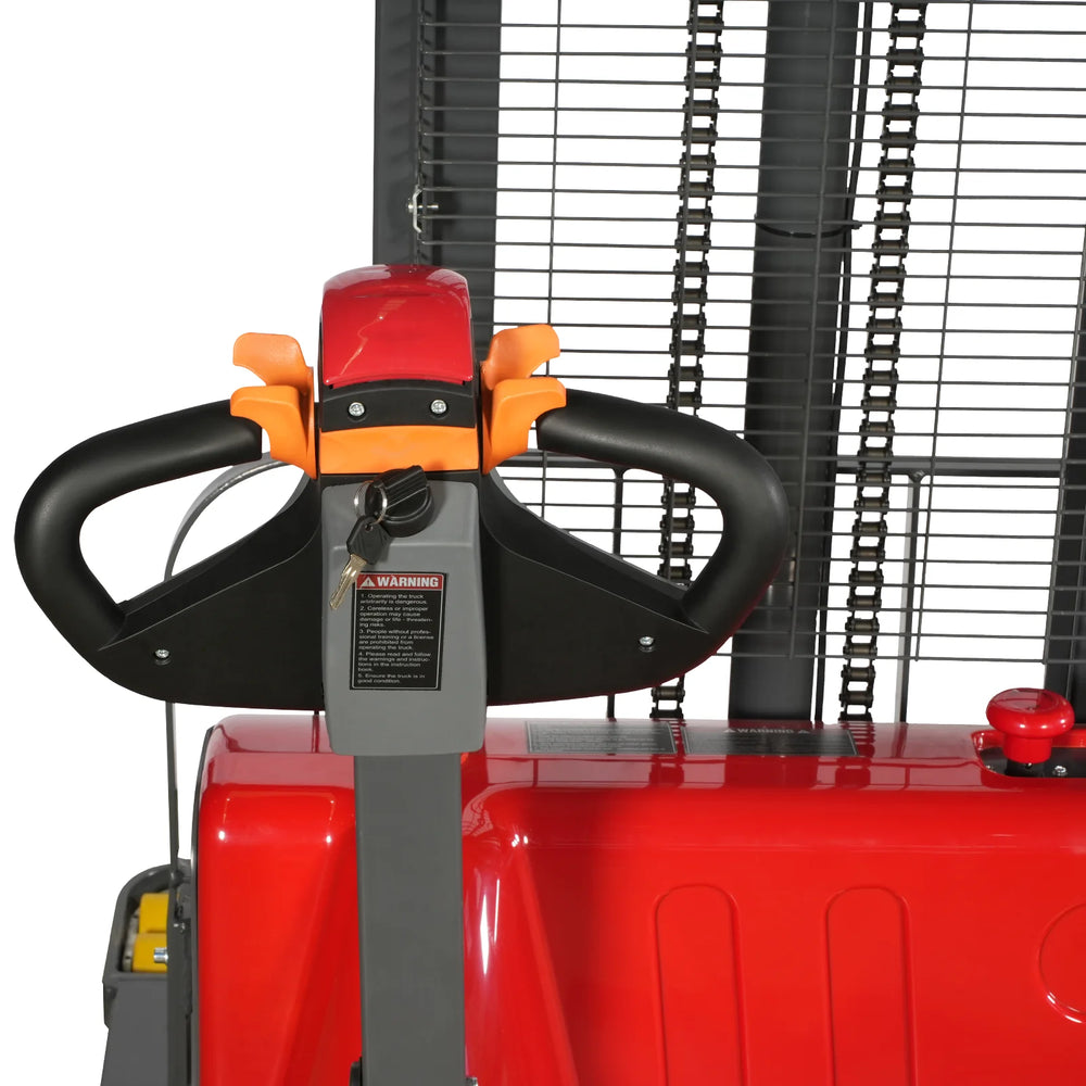 2640lbs Lithium-ion Electric Straddle Stacker,  98" Lift,  Adjustable Legs & Forks,  F26-98S
