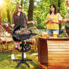 Electric BBQ grill with a non-stick grilling plate, perfect for outdoor gatherings, featuring a removable stand and.