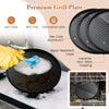 Close-up of the non-stick grilling plate for the 1200W Electric BBQ Grill, featuring a ceramic coating and.