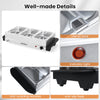 Electric buffet server food warmer with 3 removable trays, stainless steel, anti-scalding handles, ideal for catering.