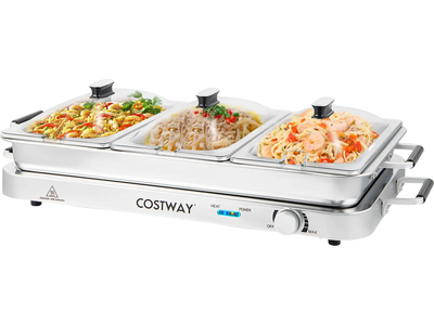 Costway 2-in-1 Electric Warming Tray w/ Temperature Control 45371268 New