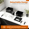 Electric deep fryer with detachable parts, 5.3QT capacity, triple baskets, and stainless steel design for easy cleaning.