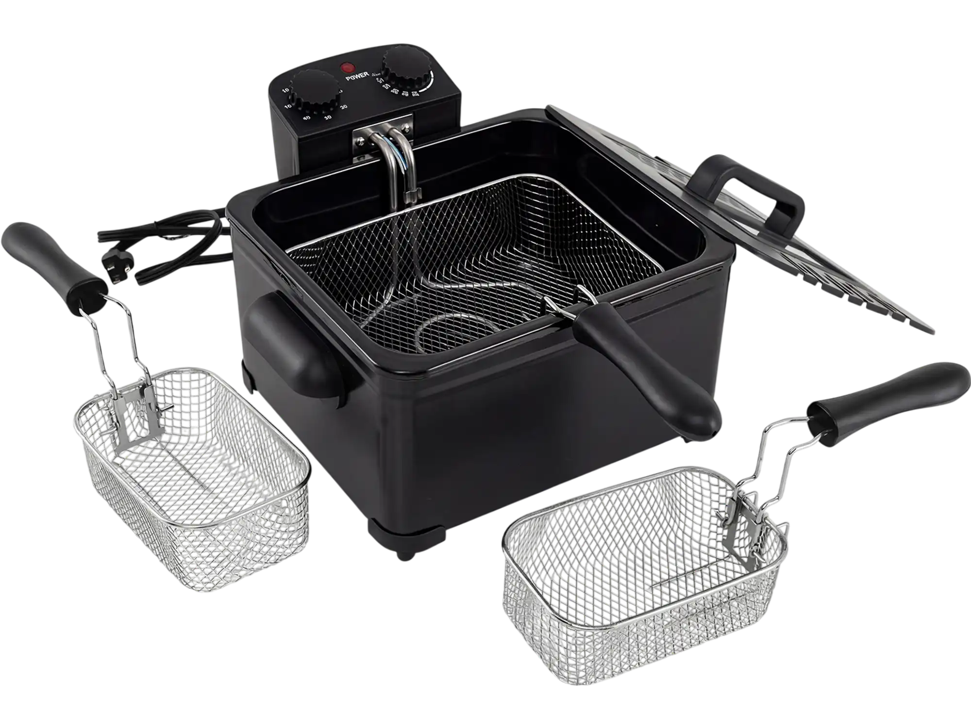 Costway 5.3QT 21-Cup Stainless Steel Electric Deep Fryer Triple Basket 1700W 97154380 New