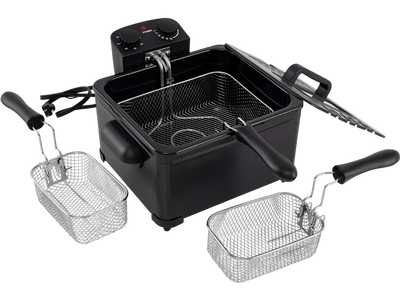 Costway 5.3QT/21-Cup Stainless Steel Electric Deep Fryer Triple Basket 1700W 97154380 New
