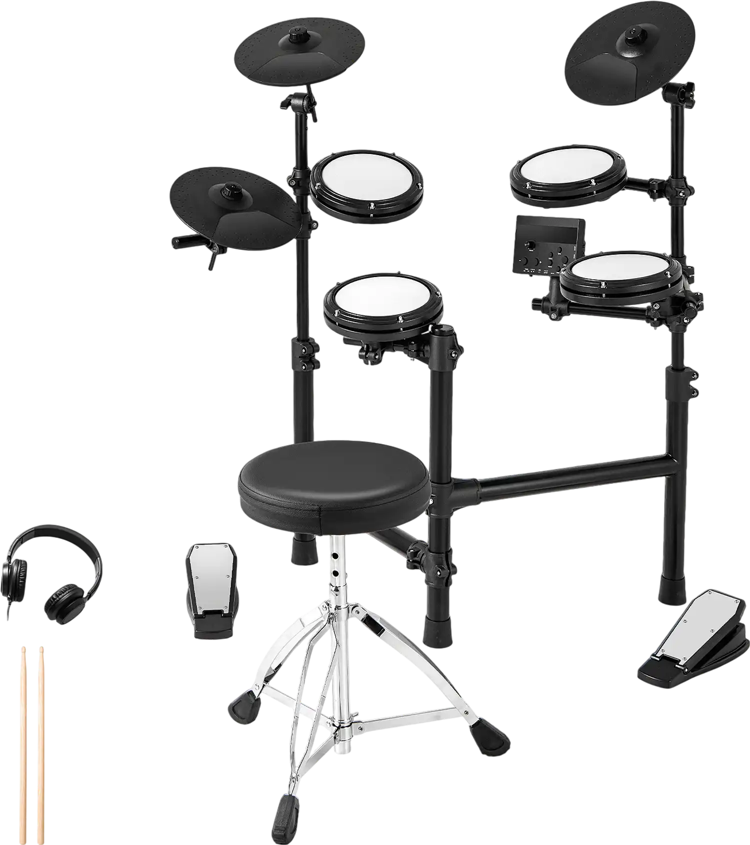 Costway Foldable Electric Drum Set USB MIDI 10 Demos 2 Drumsticks 53209114 New