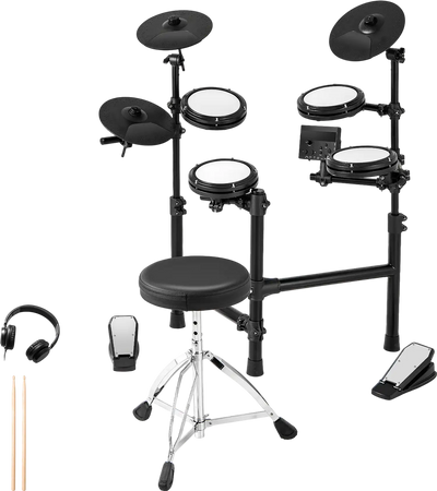 Costway Foldable Electric Drum Set USB MIDI 10 Demos 2 Drumsticks 53209114 New