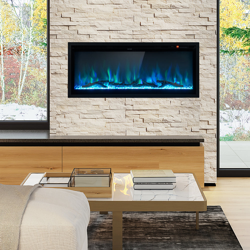 Electric Fireplace in-Wall Recessed with Remote Control and Adjustable Color and Brightness-42 inches - Gallery View 1 of 9