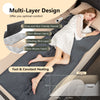 Electric heated mattress pad in gray with soft flannel, 5 heating levels, and overheat protection for cozy comfort.