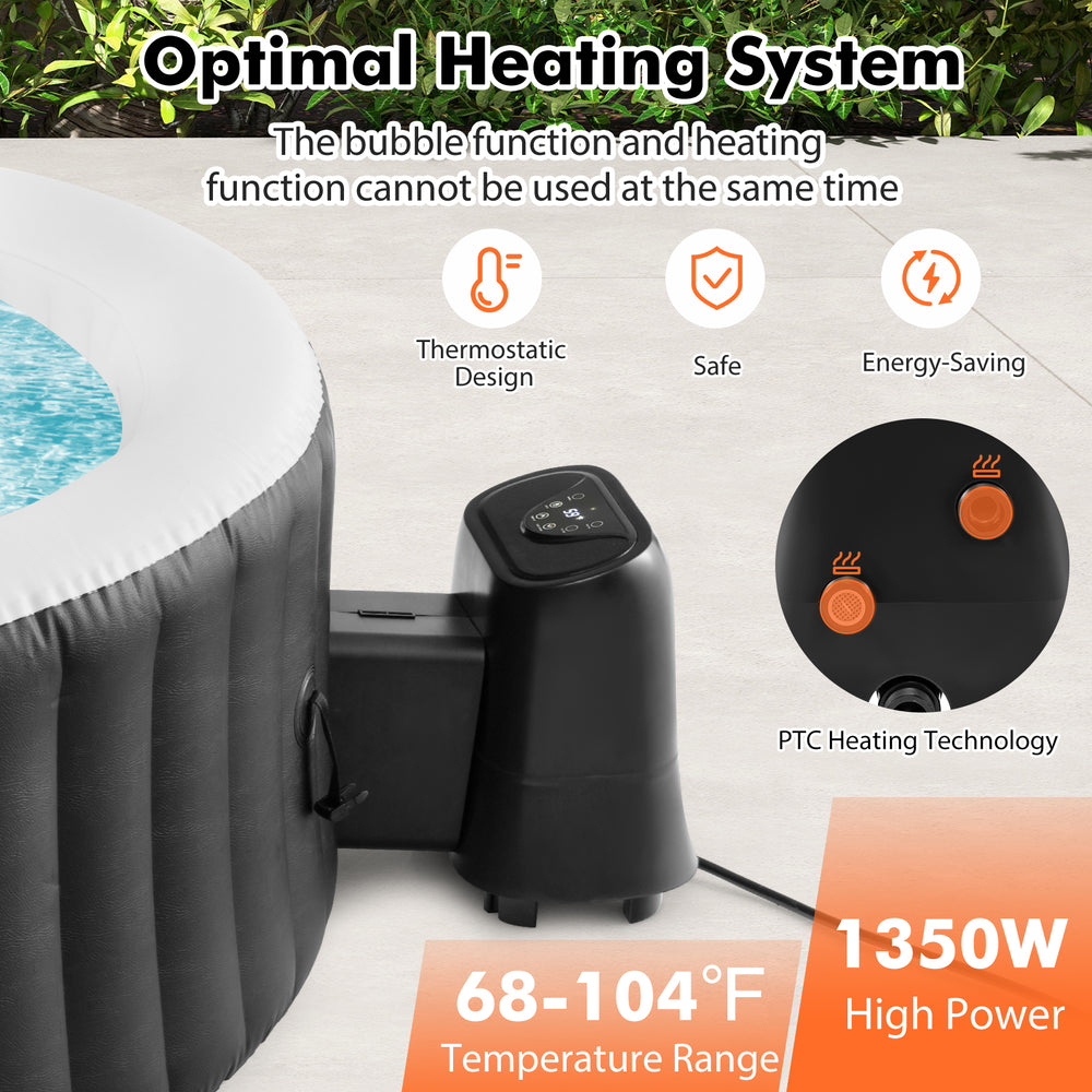 1350W electric heater pump with touch panel and LED display, featuring PTC heating technology for efficient heating.