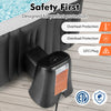 Electric heater pump with touch panel, LED display, and safety features for outdoor inflatable hot tubs.