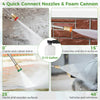 Quick connect nozzles and foam cannon for the 2150 PSI electric pressure washer, ideal for versatile cleaning tasks.