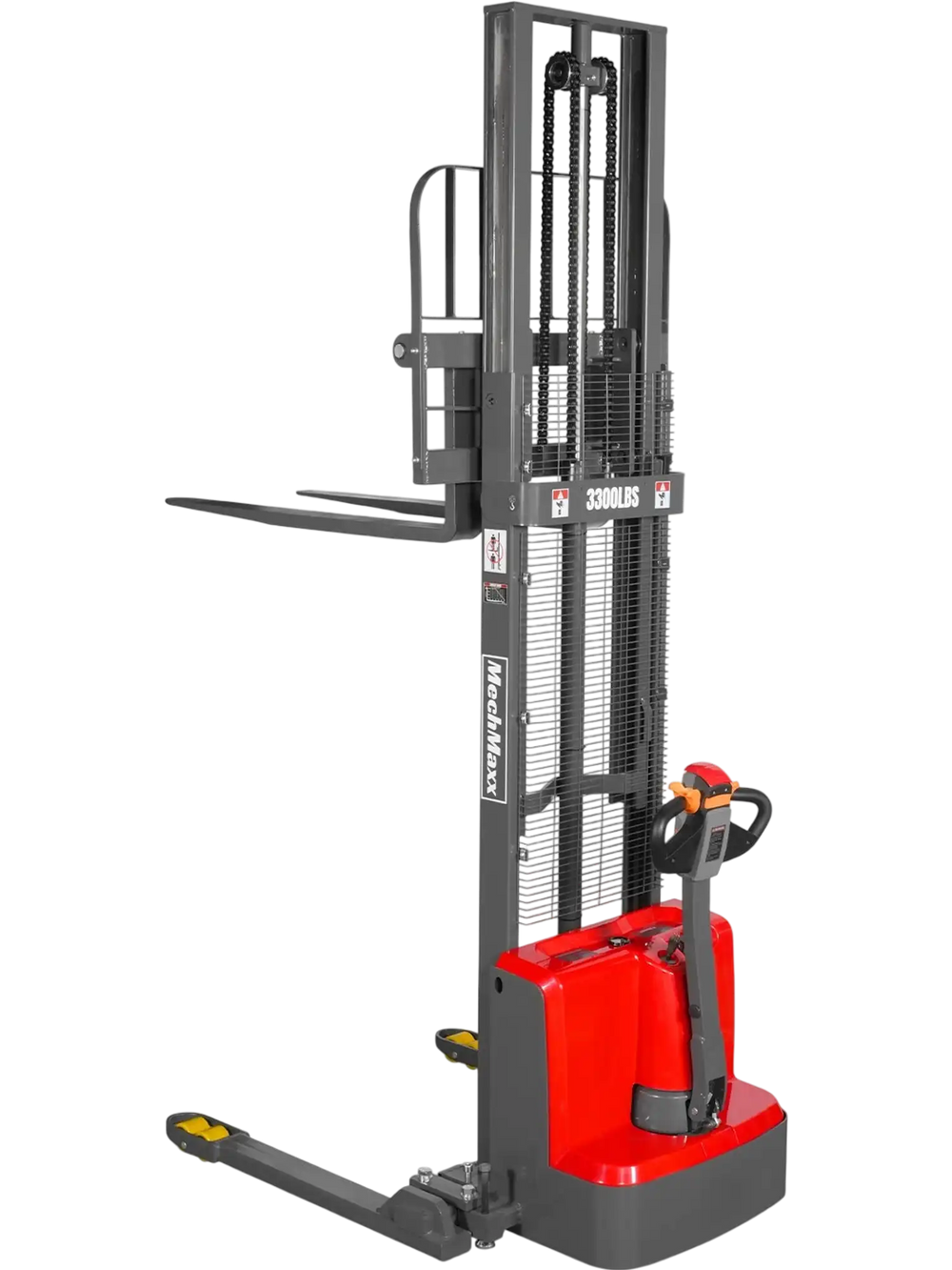 3300lbs Electric Straddle Stacker,  118" Lift,  Adjustable Legs & Forks,  F33-118SLA