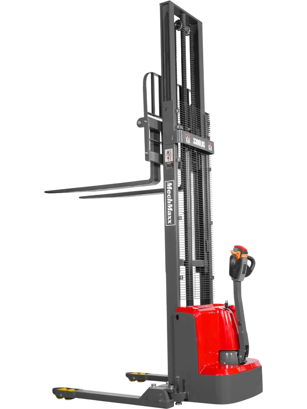 3300lbs Electric Straddle Stacker,  138" Lift,  Adjustable Legs & Forks,  F33-138SLA