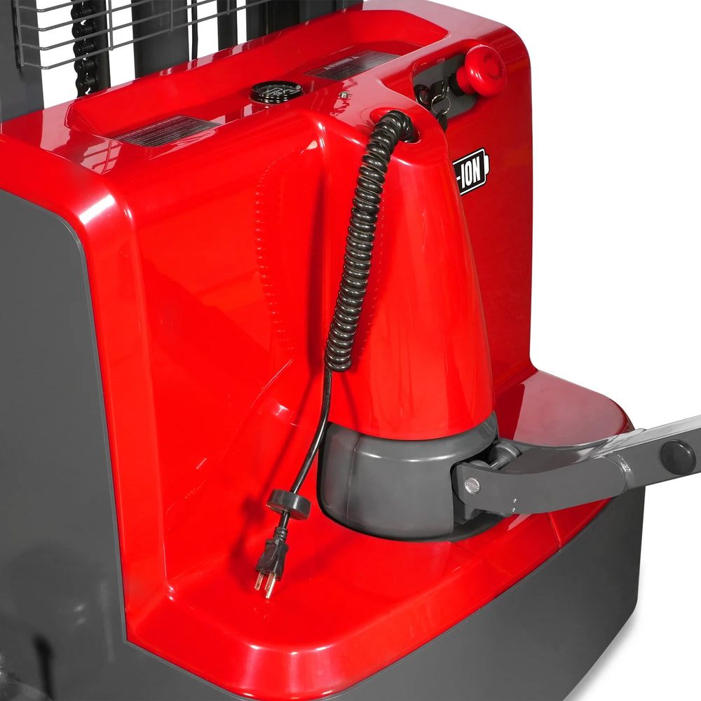 3300lbs Lithium-ion Electric Straddle Stacker,  118" Lift,  Adjustable Legs & Forks,  F33-118S