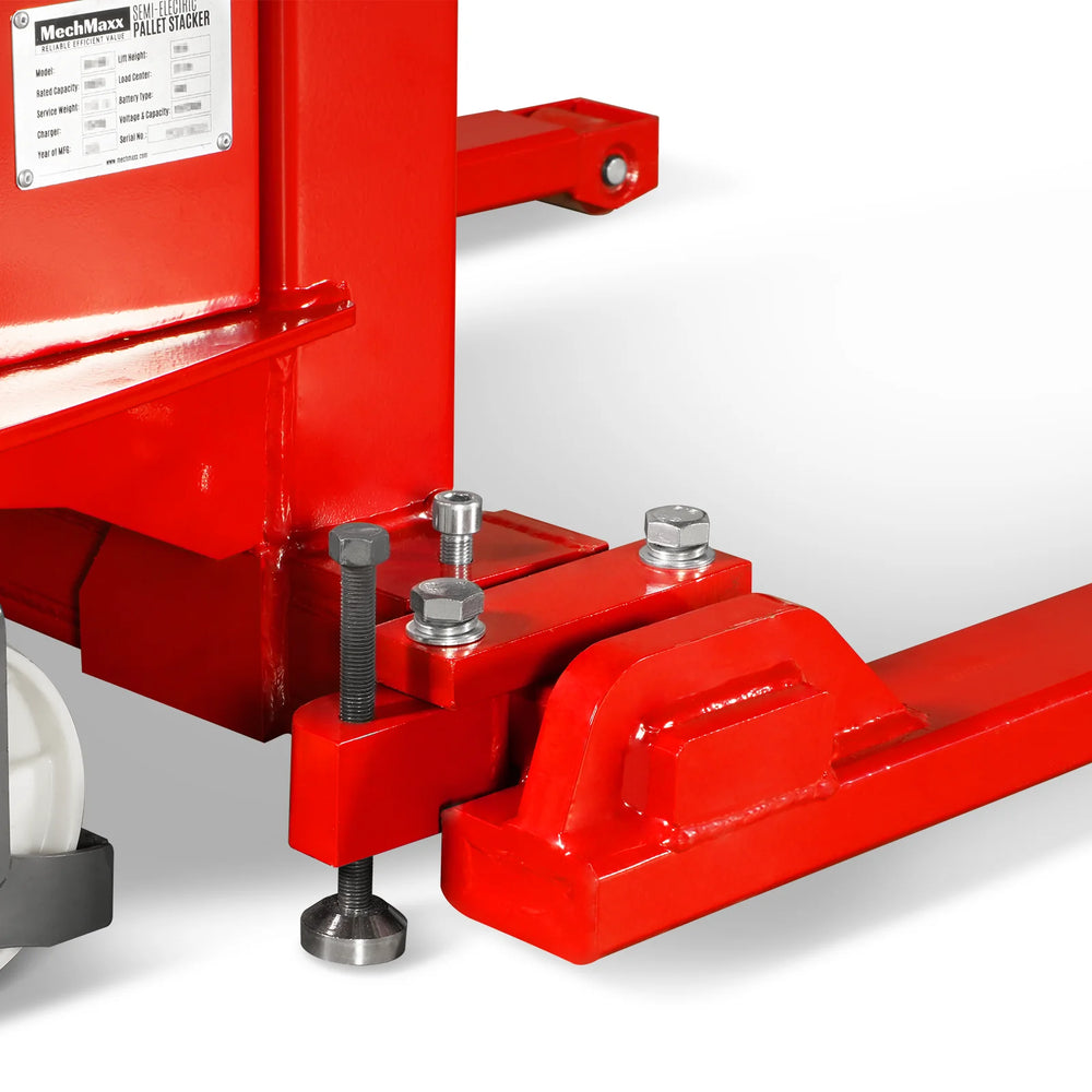 3300lbs Semi-Electric Straddle Stacker,  138" Lift,  Adjustable Legs & Forks,  S33-138S