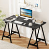 Electric standing desk with a spacious 48" x 24" black tabletop, ideal for home office or workspace setup.