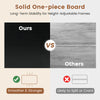 Solid one-piece tabletop comparison for electric standing desk, highlighting smoothness and strength for durability.