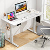 Electric Standing Desk with 3 Memory Height Settings and 2 Hanging Hooks & Cable Management-White - Gallery View 1 of 10