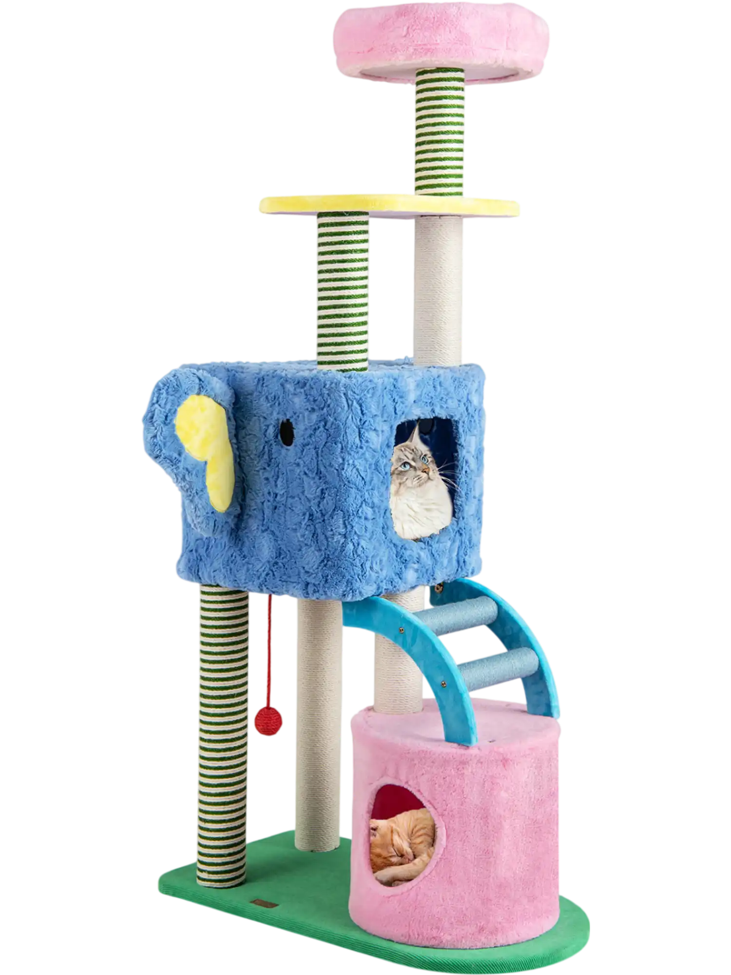 Costway Elephant Themed Multi-Level Cat Tree Tower 2 Condos 30843239 New