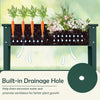 Elevated metal raised garden bed in green with built-in drainage holes, ideal for growing flowers and vegetables.