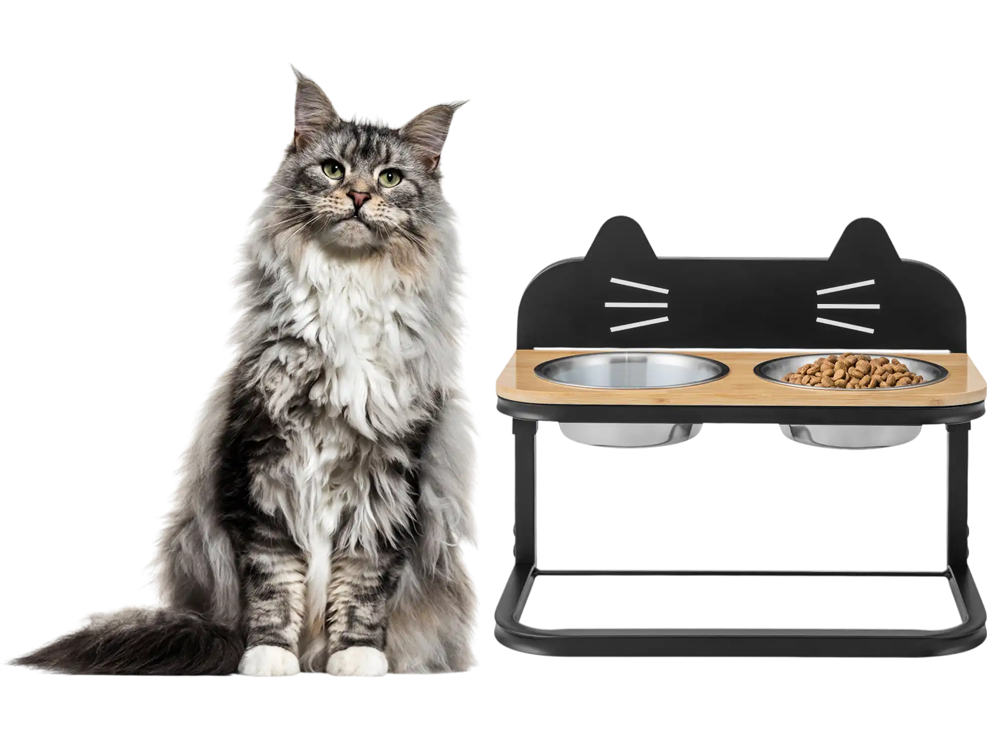 Costway Elevated Pet Feeder w/ 2 Stainless Steel Bowls for Cats & Small Medium Dogs 25134798 New