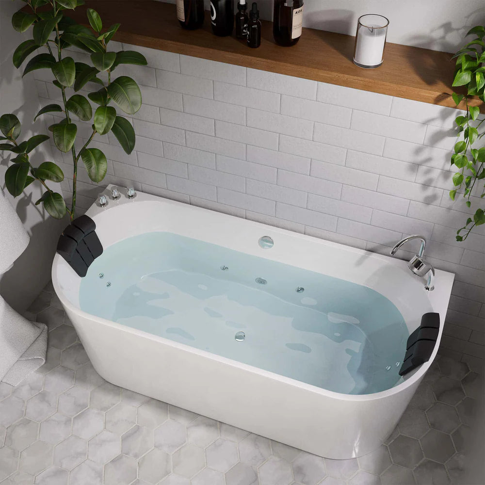 Empava Bathtub 59" Freestanding Hydro Massage Whirlpool with Center Drain New