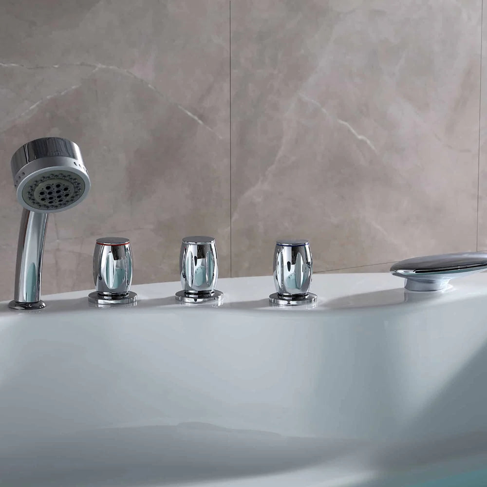 Empava Bathtub 59" Freestanding Round Whirlpool Acrylic with Right Drain New