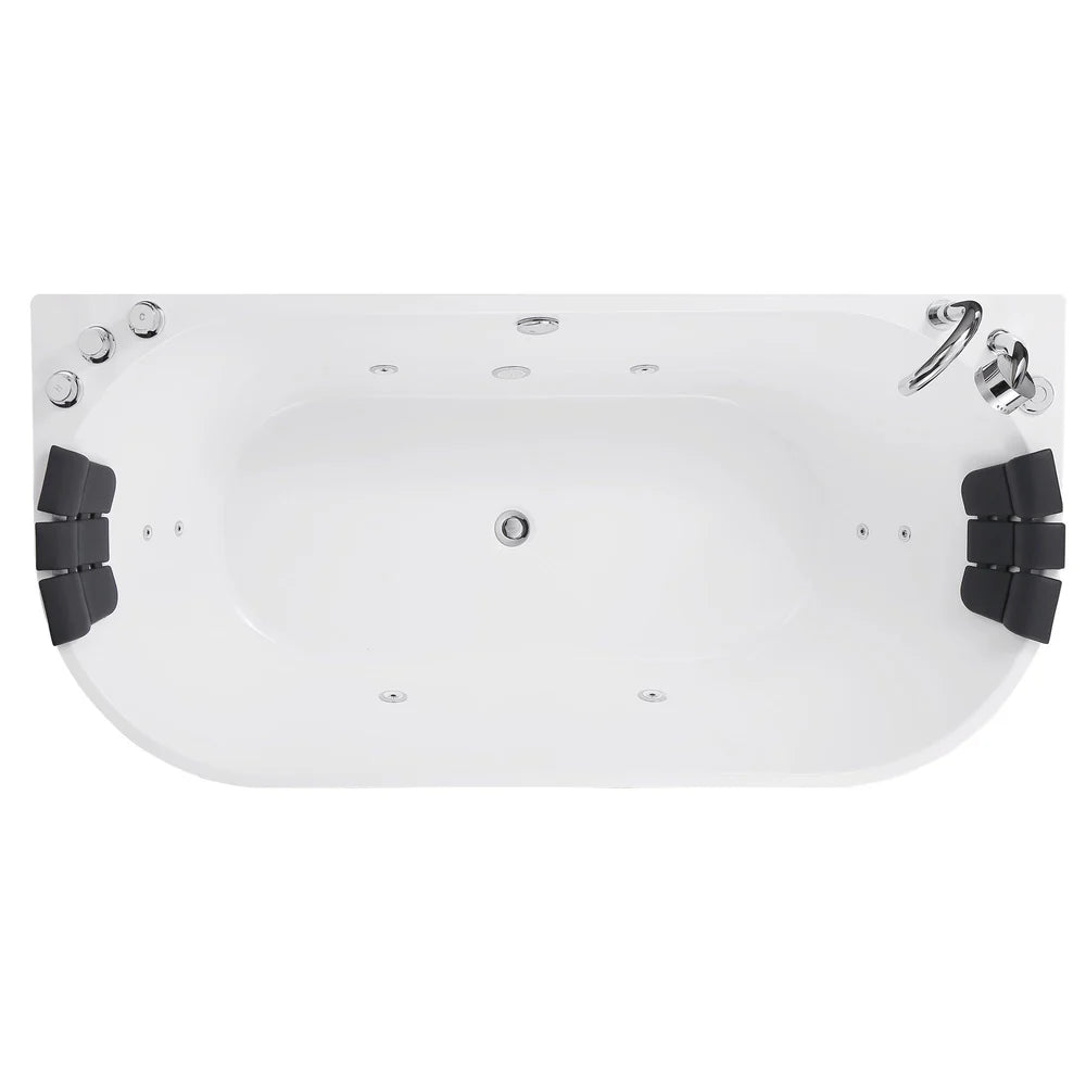 Empava Bathtub 71" Freestanding Hydro Massage Whirlpool with Center Drain New