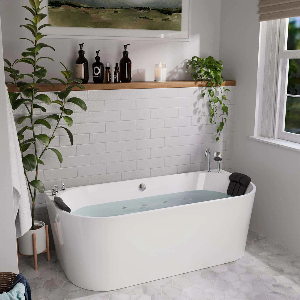 Empava Bathtub 71" Freestanding Hydro Massage Whirlpool with Center Drain New