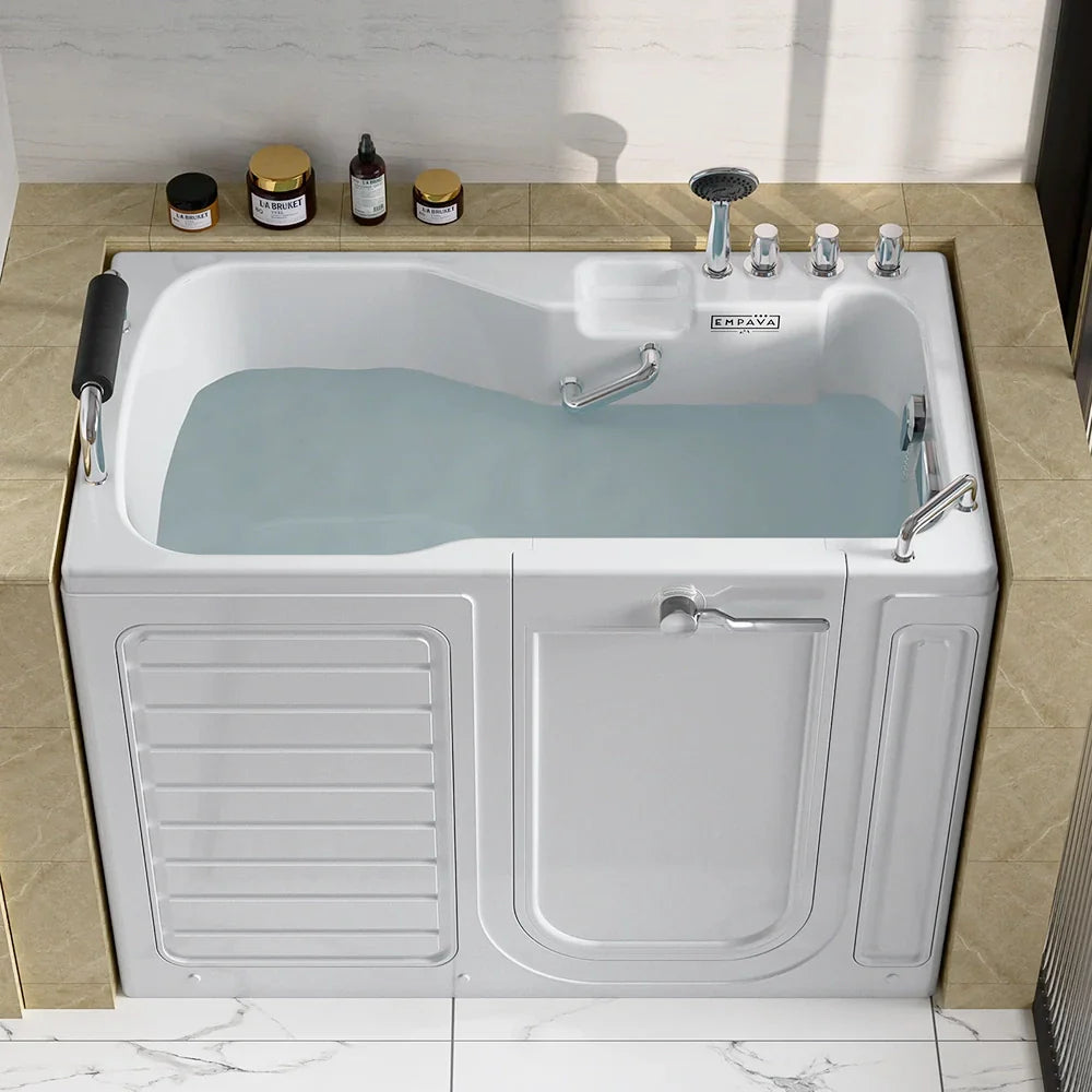 Empava Walk-in Bathtub 54" Alcove Soaking Tub with Right Drain New