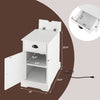 End table with charging station in white, featuring a flip top, drawer, and cabinet for storage in modern design.