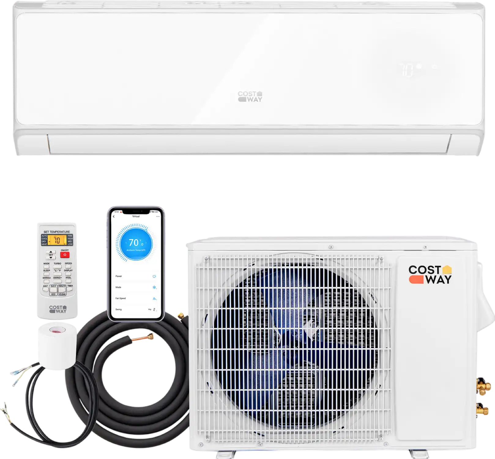 Costway Mini Split Air Conditioner & Heater 24000 BTU Wifi Enabled 21 SEER2 New