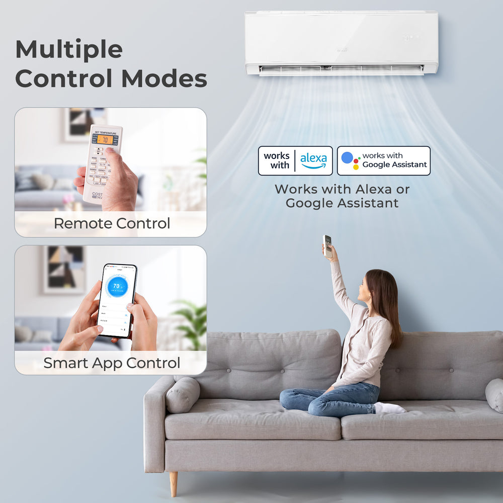Costway Mini Split Air Conditioner & Heater 24000 BTU Wifi Enabled 21 SEER2 New