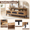 Entertainment center with adjustable foot pads and 6 raised support legs, ensuring stability and durability for your.