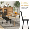 Black entryway bench for 2 with spindle backrest, ergonomic design, ideal for kitchen or dining room use.