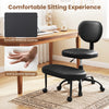 Ergonomic black office chair with height-adjustable seat, soft sponge, and smooth artificial leather for comfort.