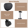 Curved backrest and premium gas lift of the black ergonomic office chair for adjustable comfort and support.