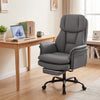 Ergonomic Cross Legged Office Chair Big and Tall Executive Chair with Retractable Footrest-Grey - Gallery View 1 of 11